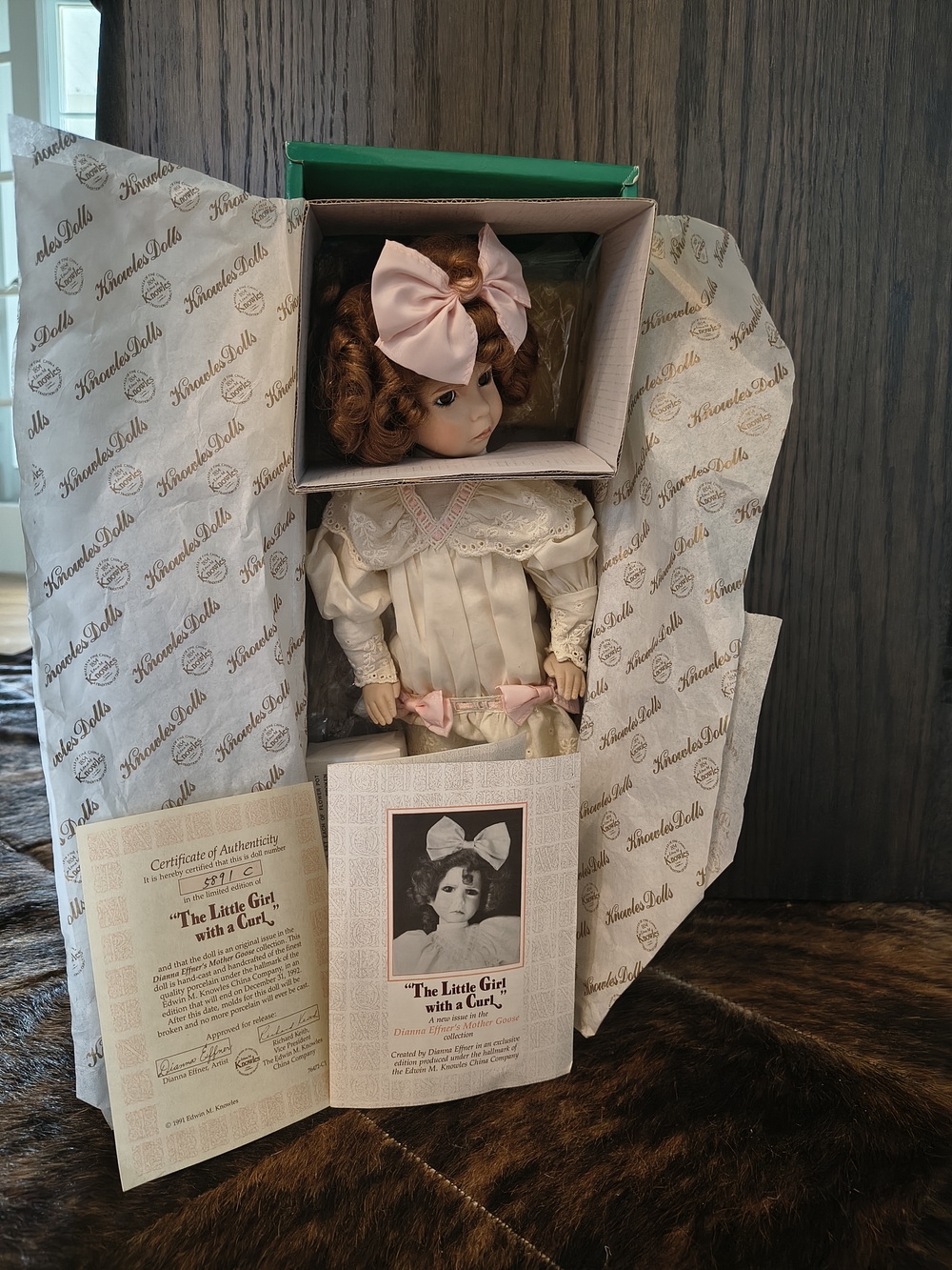 Edwin Knowles Porcelain Doll "The Little Girl With A Curl"
